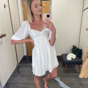 White sweetheart mini dress